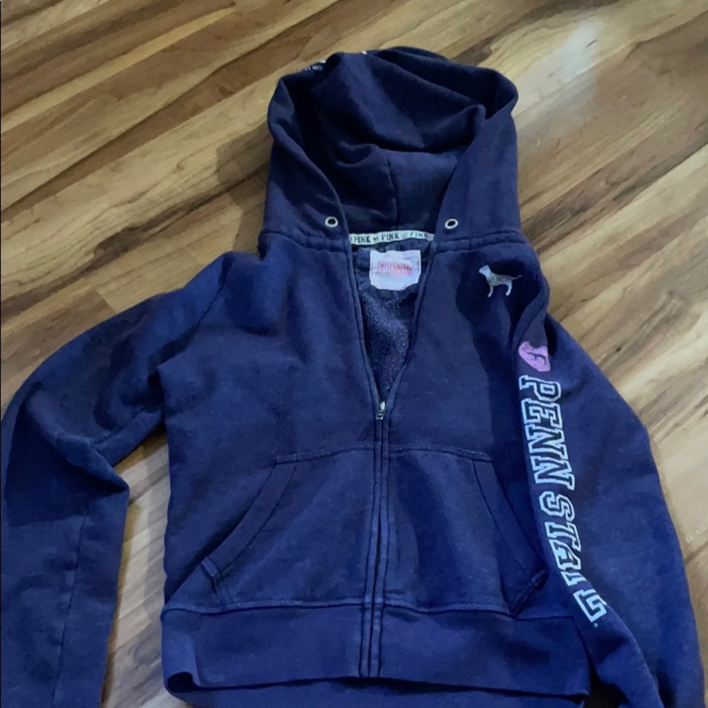 PINK penn state zipped up hoodie